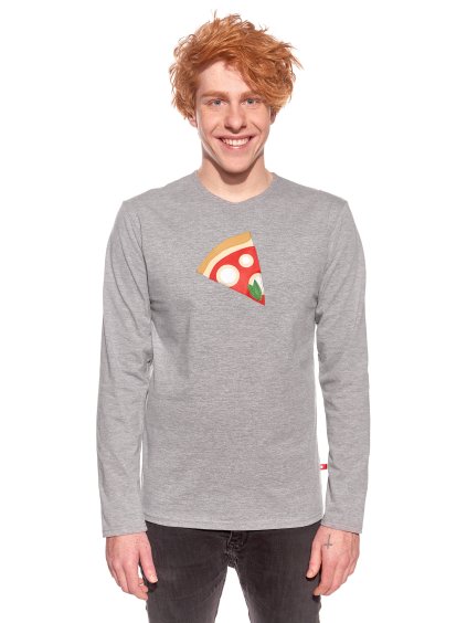 Pískacia tričko Hubert, Pánske, Sivá, Pizza (Velkosť L)