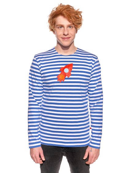 Pískacia tričko Hubert, Pánske, Námornícky pásik, Raketa (Velkosť L)