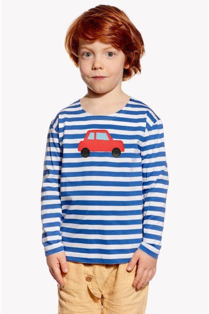 Maty, Detské tričko, Námornícky pásik, Auto (Veľkosť 98)