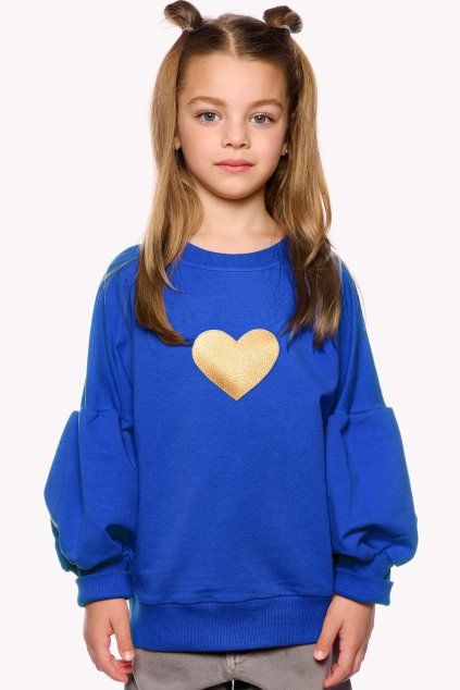 Fiona, Detská mikina, Královska modrá, Srdce (Veľkosť 98)