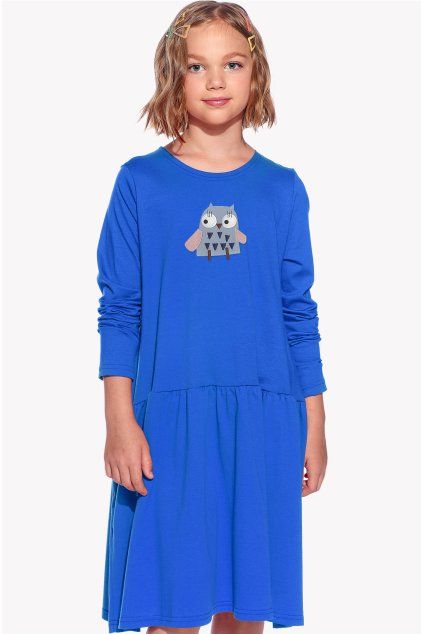 Mara, Detské šaty, Královska modrá, Sova (Veľkosť 98)