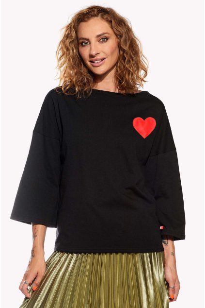 Kim, Dámske tričko, Čierne, Srdce (Veľkosť XXL)